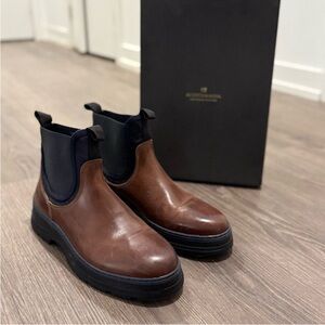 Scotch & Soda Brown and Black Leather Boots - Worn Once